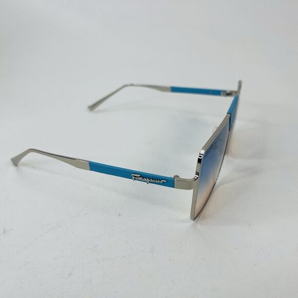 Salvatore Ferragamo SF221 237 Palladium Blue Sunglasses 59-15-140 Gradient - Picture 4 of 10